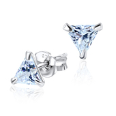 Triangle CZ Silver Stud Earrings STS-2644